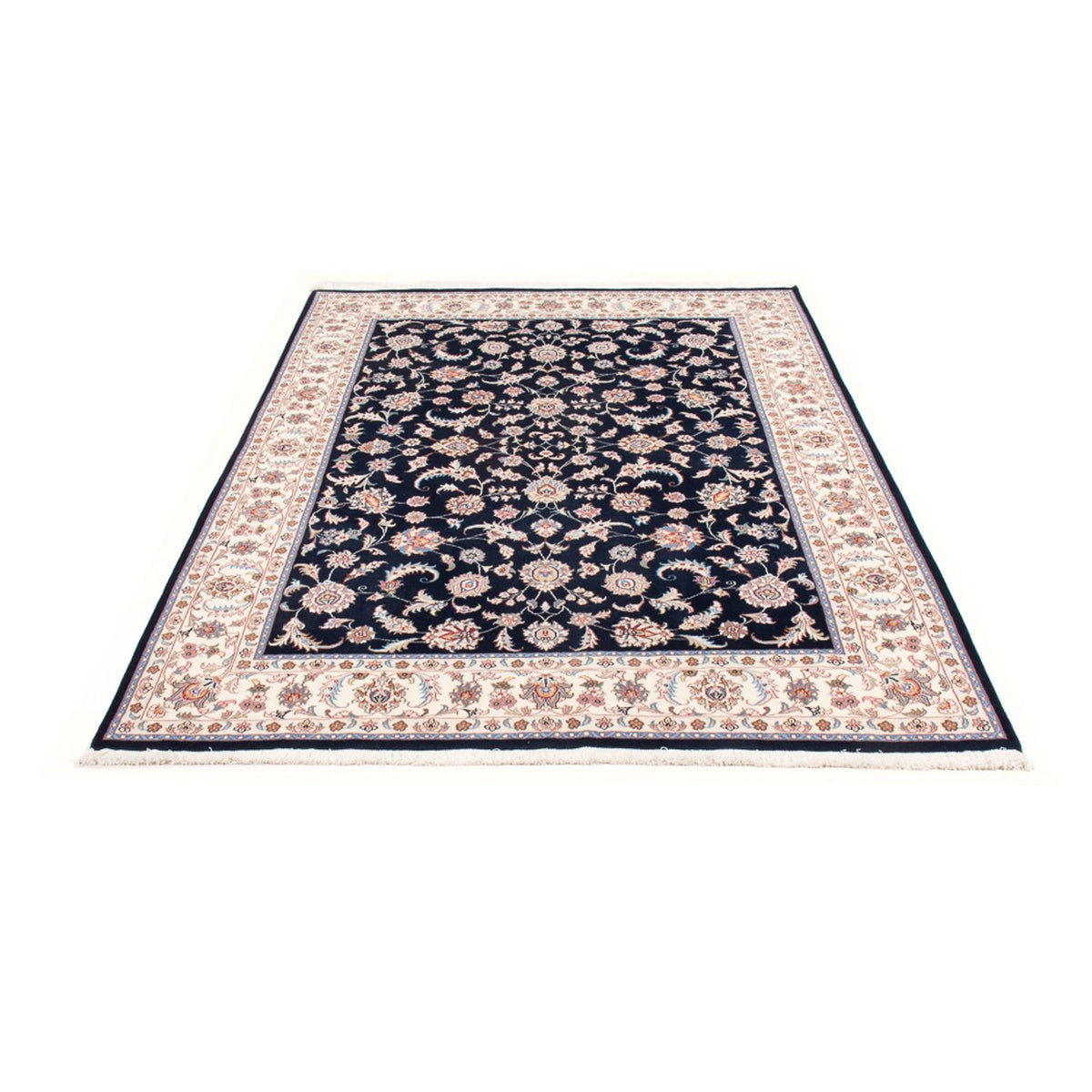 Alfombra Persa - Tabriz - Real - 201 x 150 cm - azul oscuro