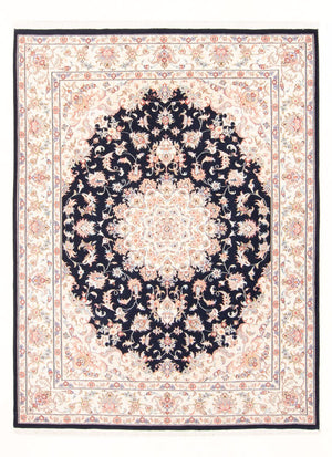 Alfombra Persa - Tabriz - Real - 199 x 147 cm - azul oscuro