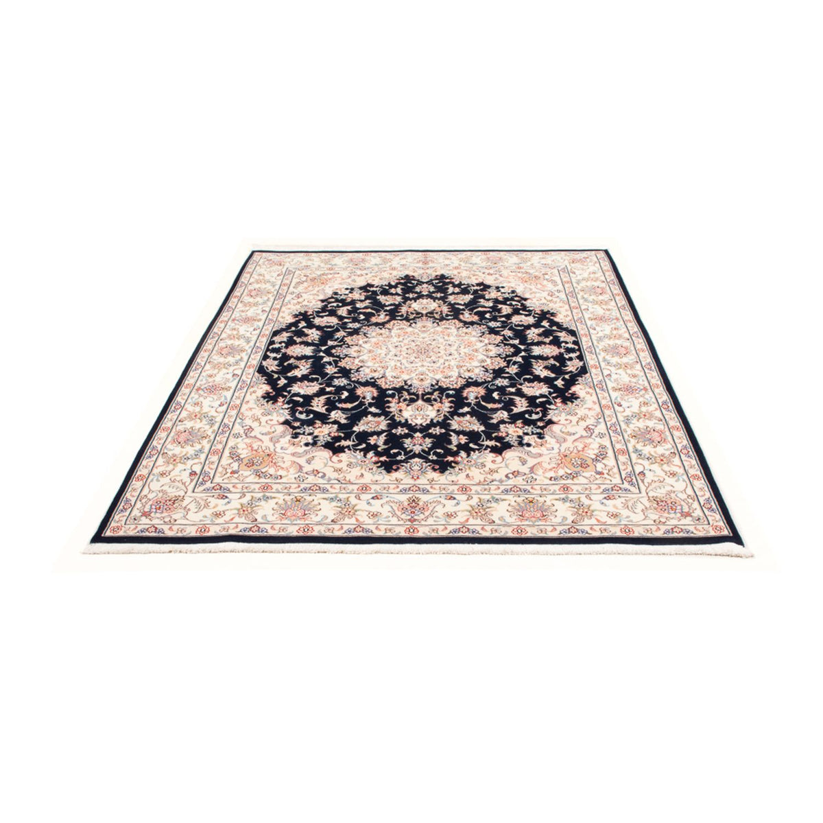 Alfombra Persa - Tabriz - Real - 199 x 147 cm - azul oscuro