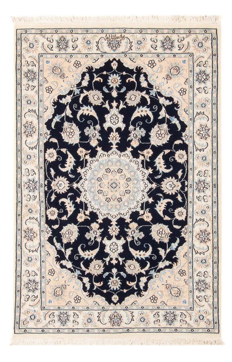 Alfombra Persa - Nain - Prima - 120 x 81 cm - azul oscuro