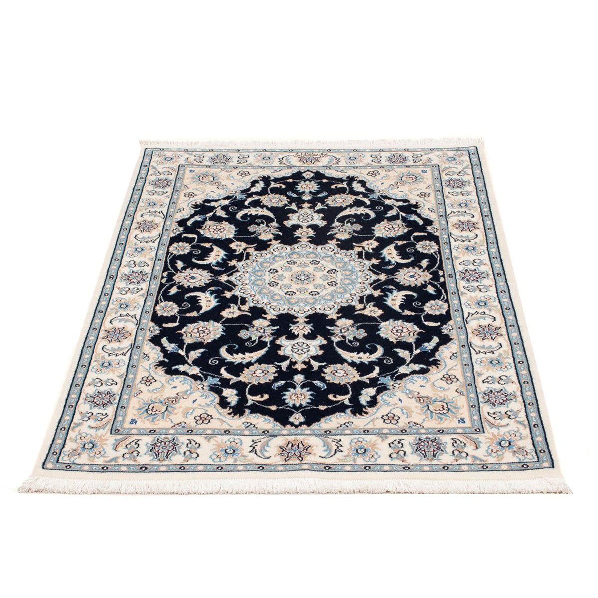 Alfombra Persa - Nain - Prima - 122 x 81 cm - azul oscuro