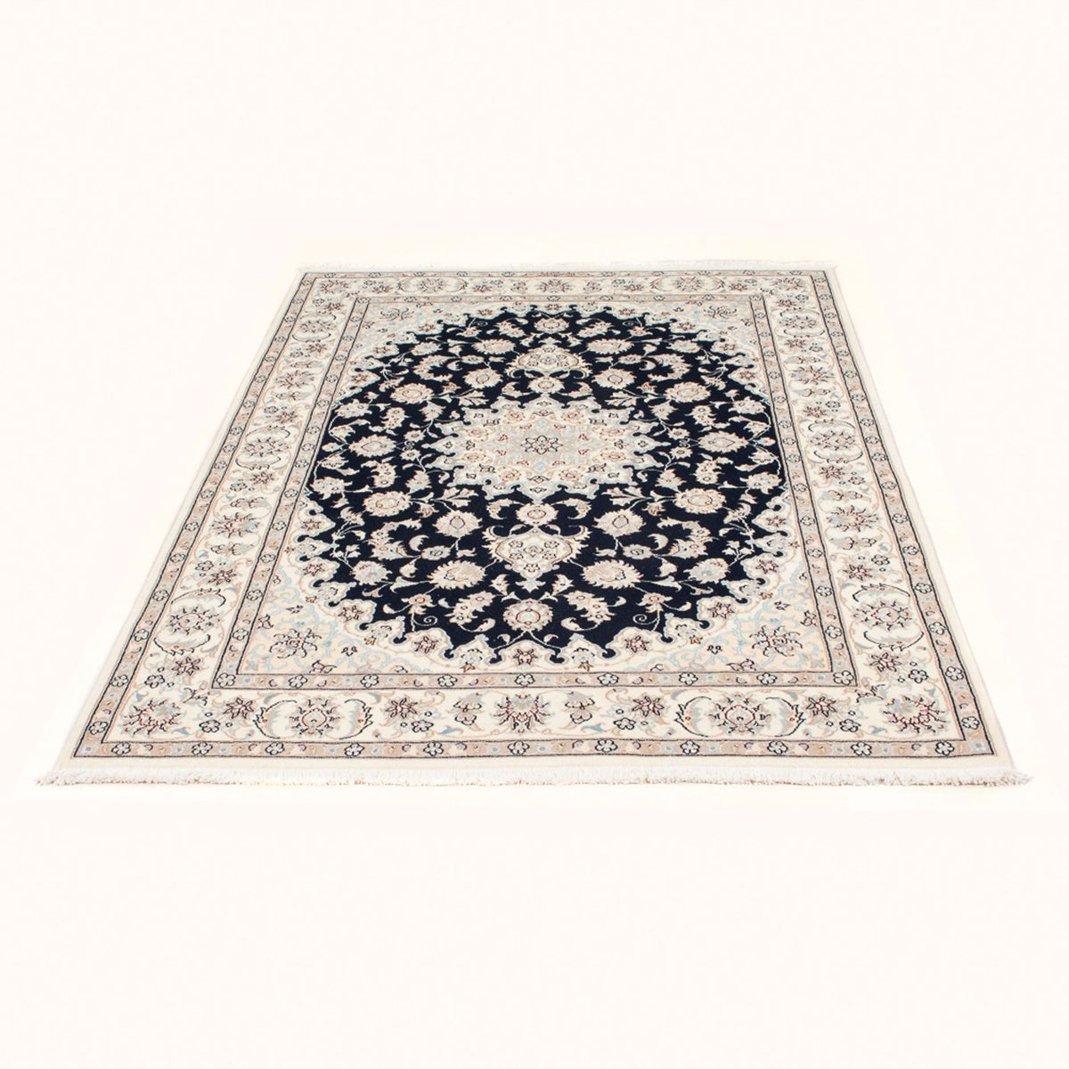 Alfombra Persa - Nain - Real - 173 x 121 cm - azul oscuro