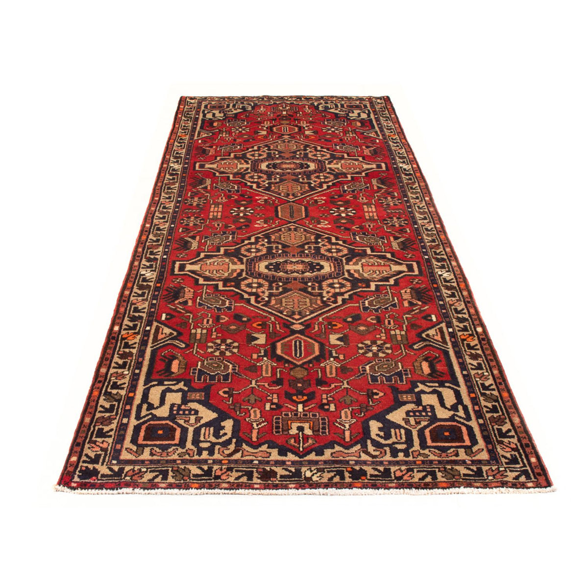 Alfombra de pasillo Alfombra persa - Bidjar - 293 x 109 cm - rojo