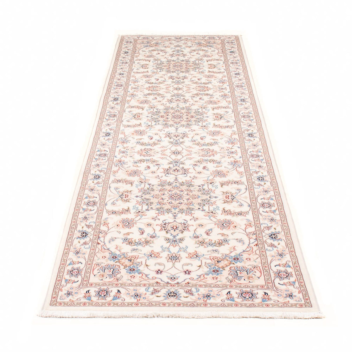 Alfombra de pasillo Alfombra Persa - Tabriz - Real - 296 x 80 cm - crema