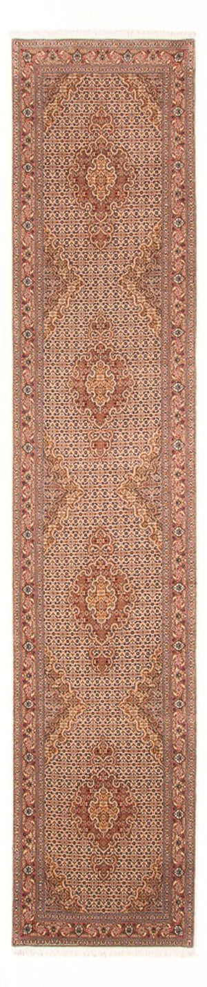 Alfombra de pasillo Alfombra Persa - Tabriz - Real - 400 x 80 cm - beige