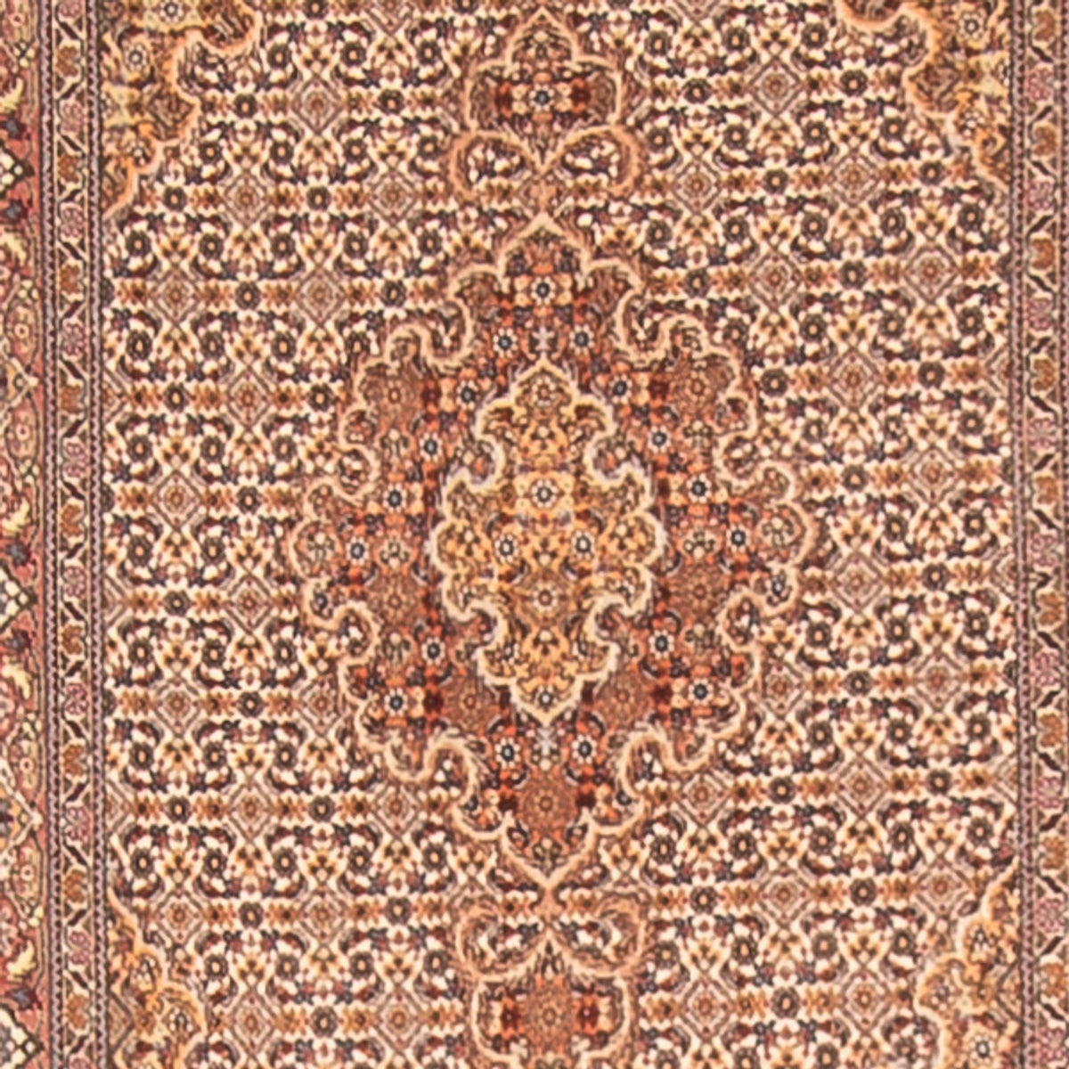 Alfombra de pasillo Alfombra Persa - Tabriz - Real - 400 x 80 cm - beige