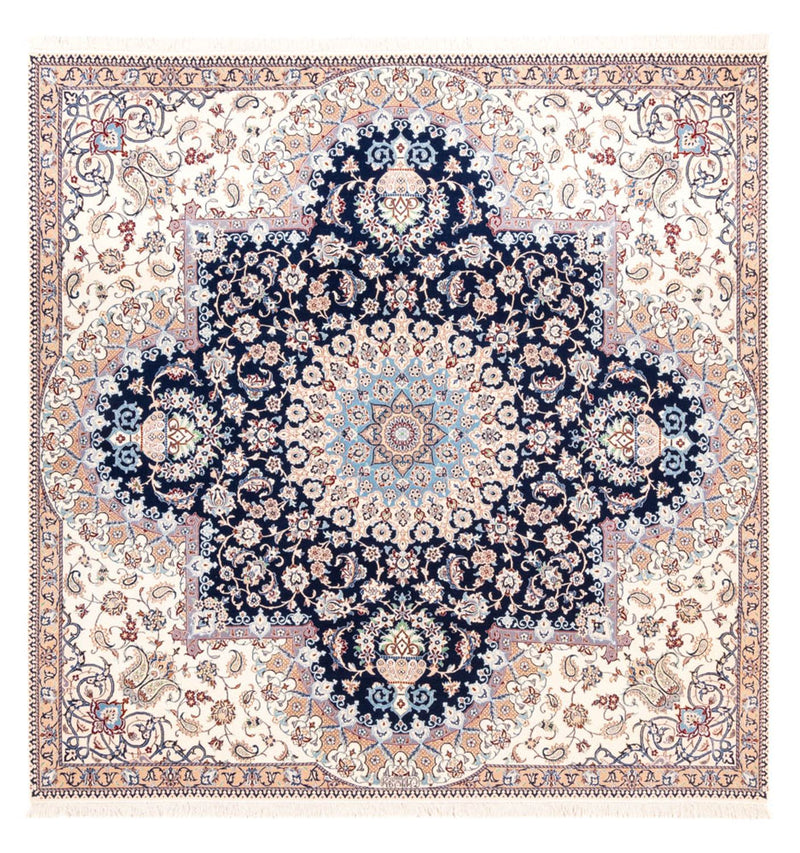 Alfombra Persa - Nain - Prima cuadrado  - 212 x 212 cm - azul oscuro