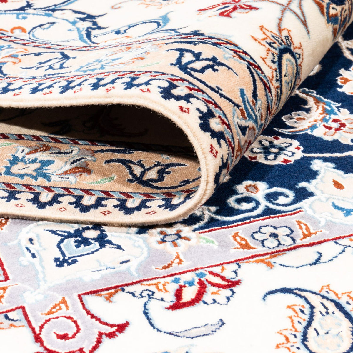 Alfombra Persa - Nain - Prima cuadrado  - 212 x 212 cm - azul oscuro