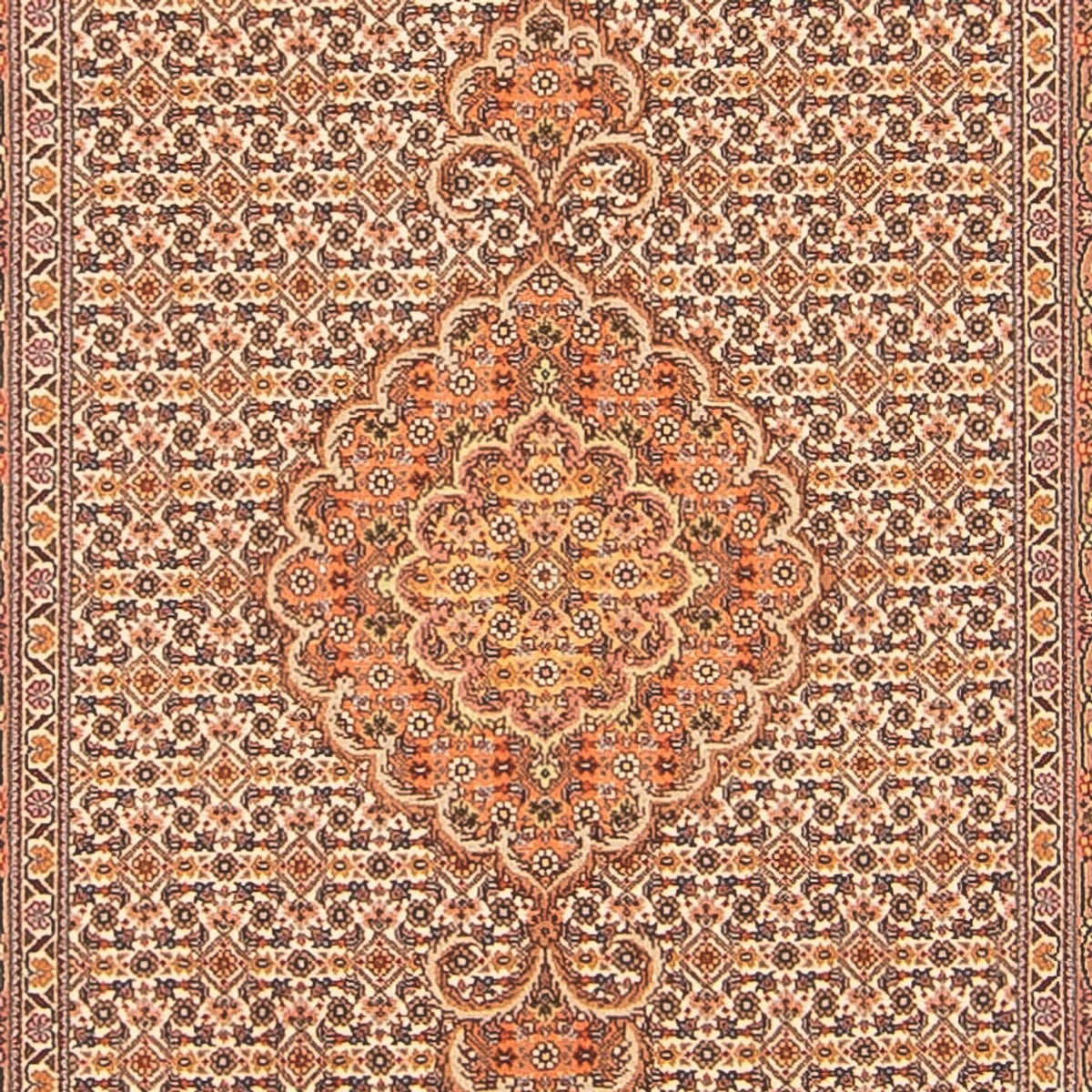 Alfombra de pasillo Alfombra Persa - Tabriz - Real - 407 x 78 cm - beige