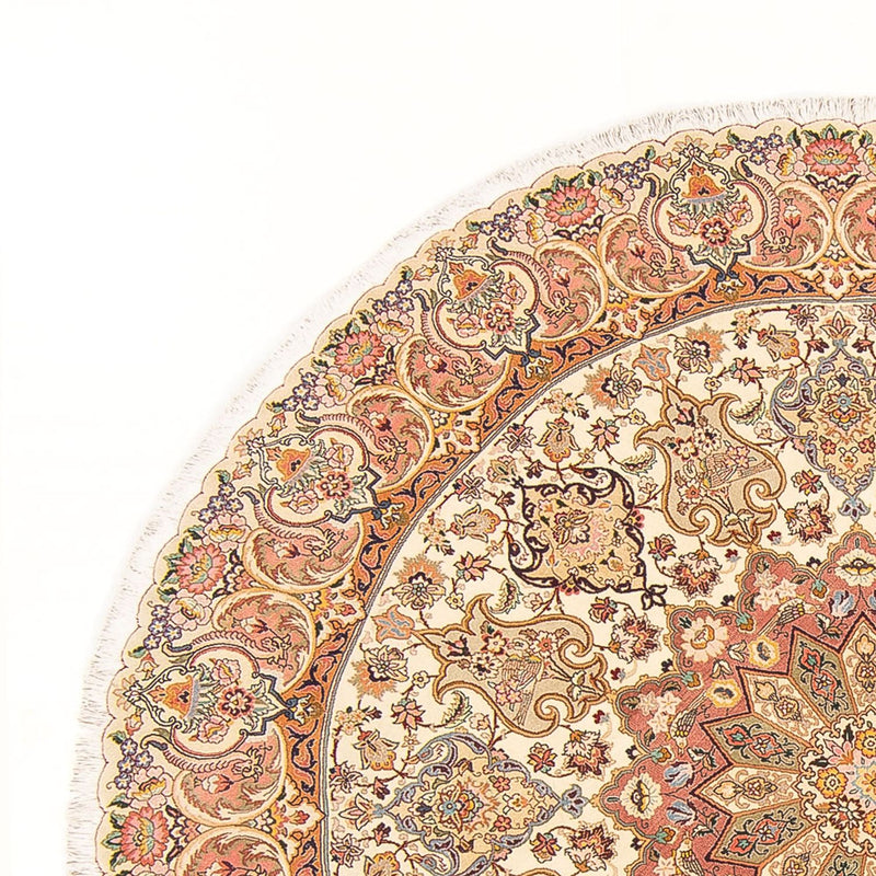 Alfombra Persa - Tabriz - Real redondo  - 200 x 200 cm - crema