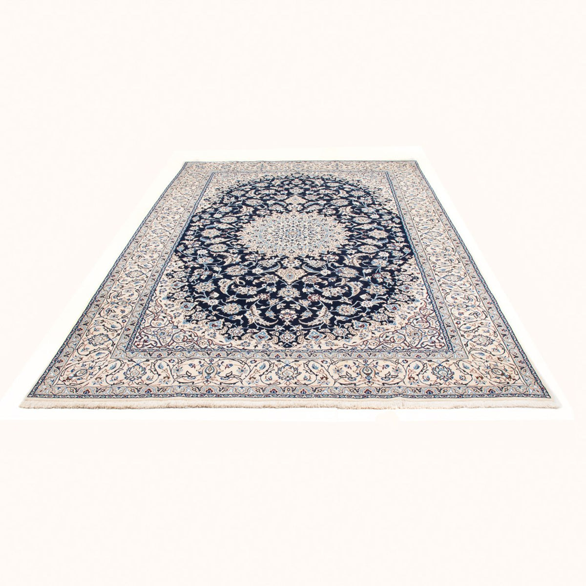 Alfombra persa - Nain - 304 x 200 cm - azul oscuro