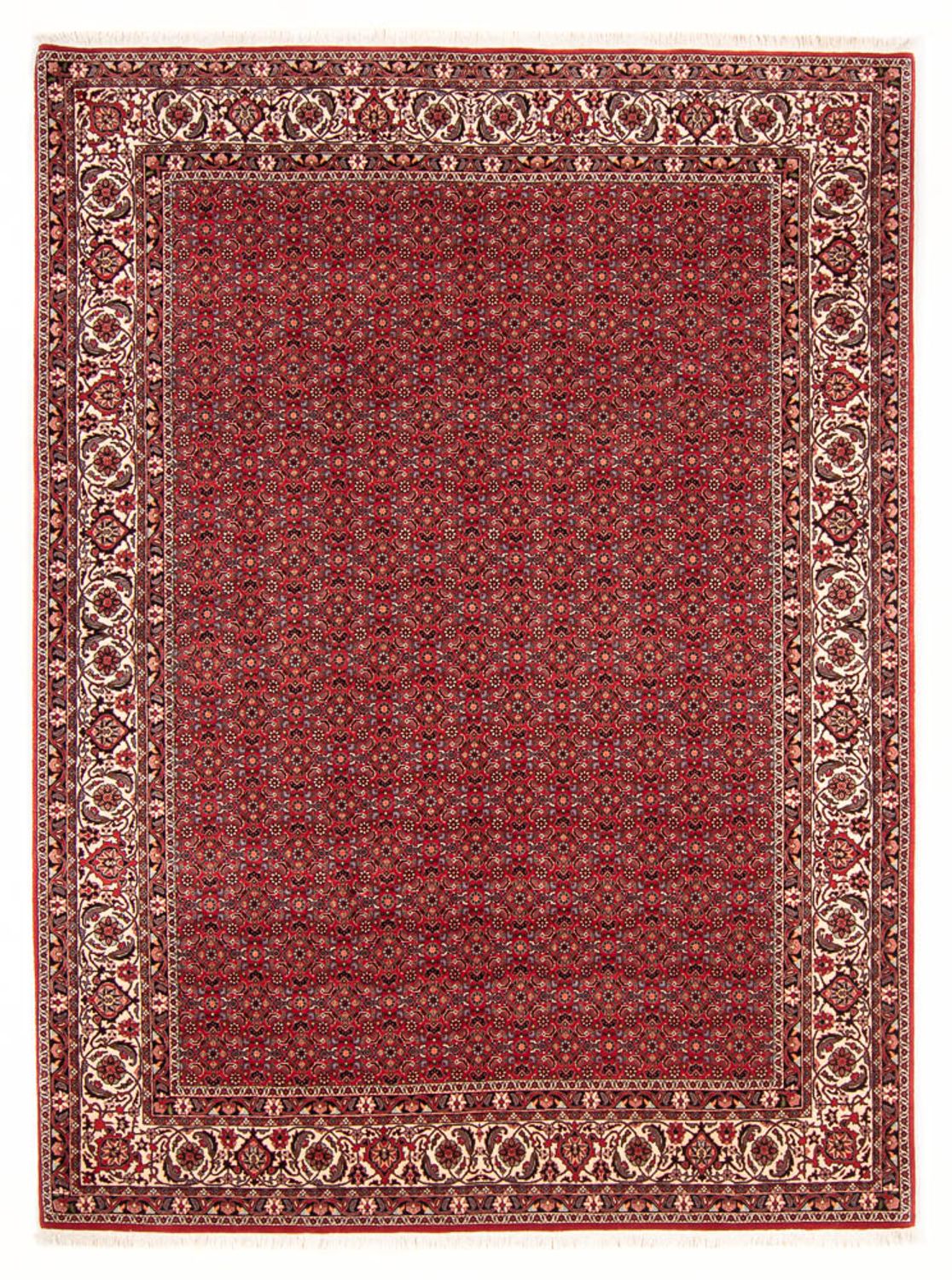 Alfombra persa - Bidjar - Real - 272 x 217 cm - rojo oscuro