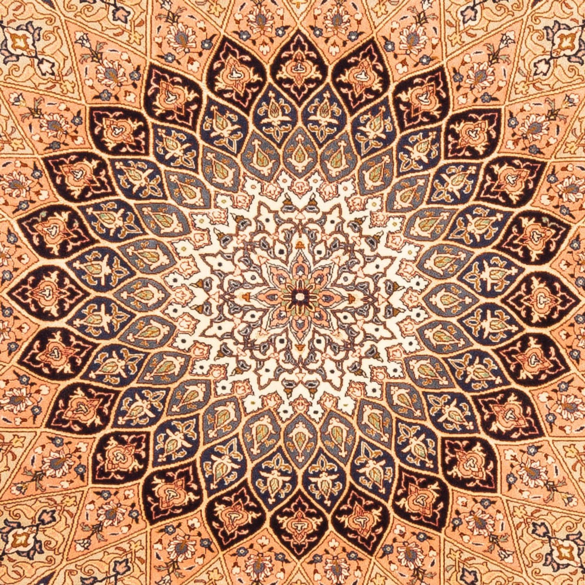 Alfombra Persa - Tabriz - Real cuadrado  - 200 x 200 cm - beige claro