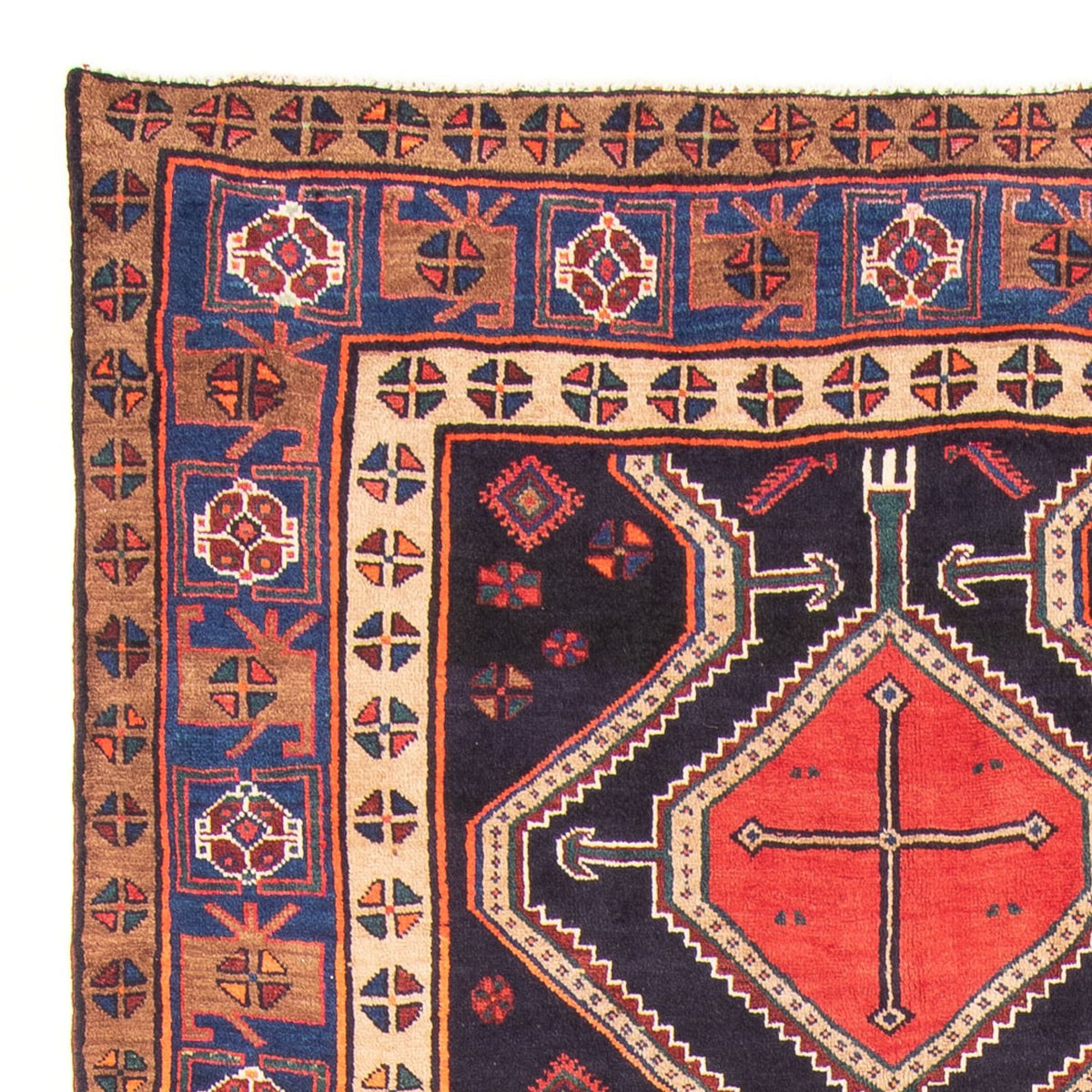 Alfombra de pasillo Alfombra persa - Nómada - 380 x 153 cm - azul oscuro