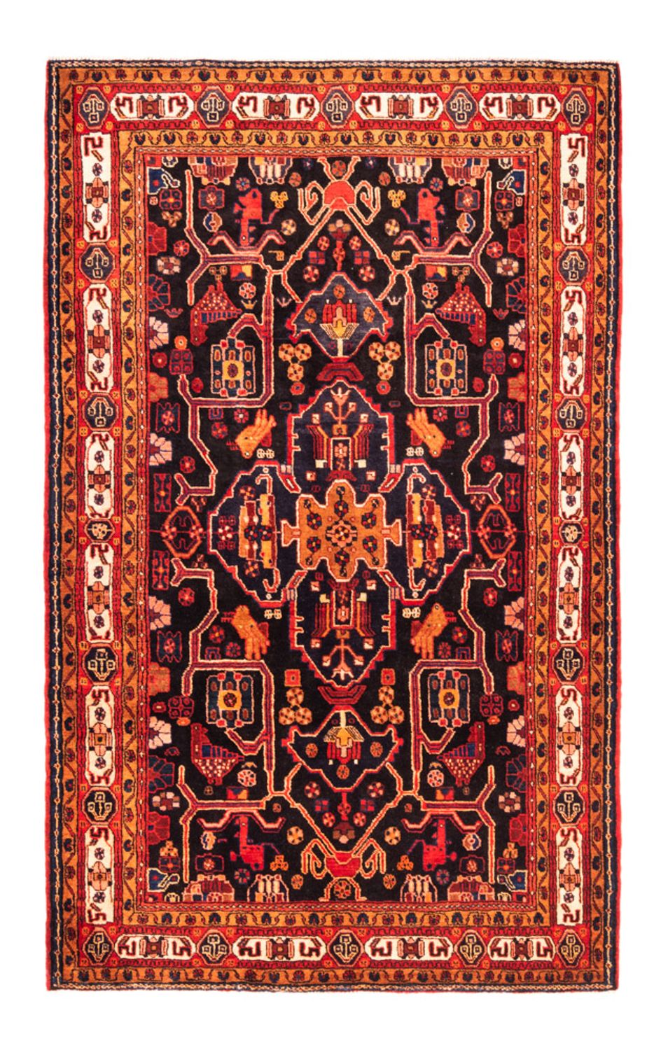 Alfombra persa - Nómada - 280 x 172 cm - azul oscuro