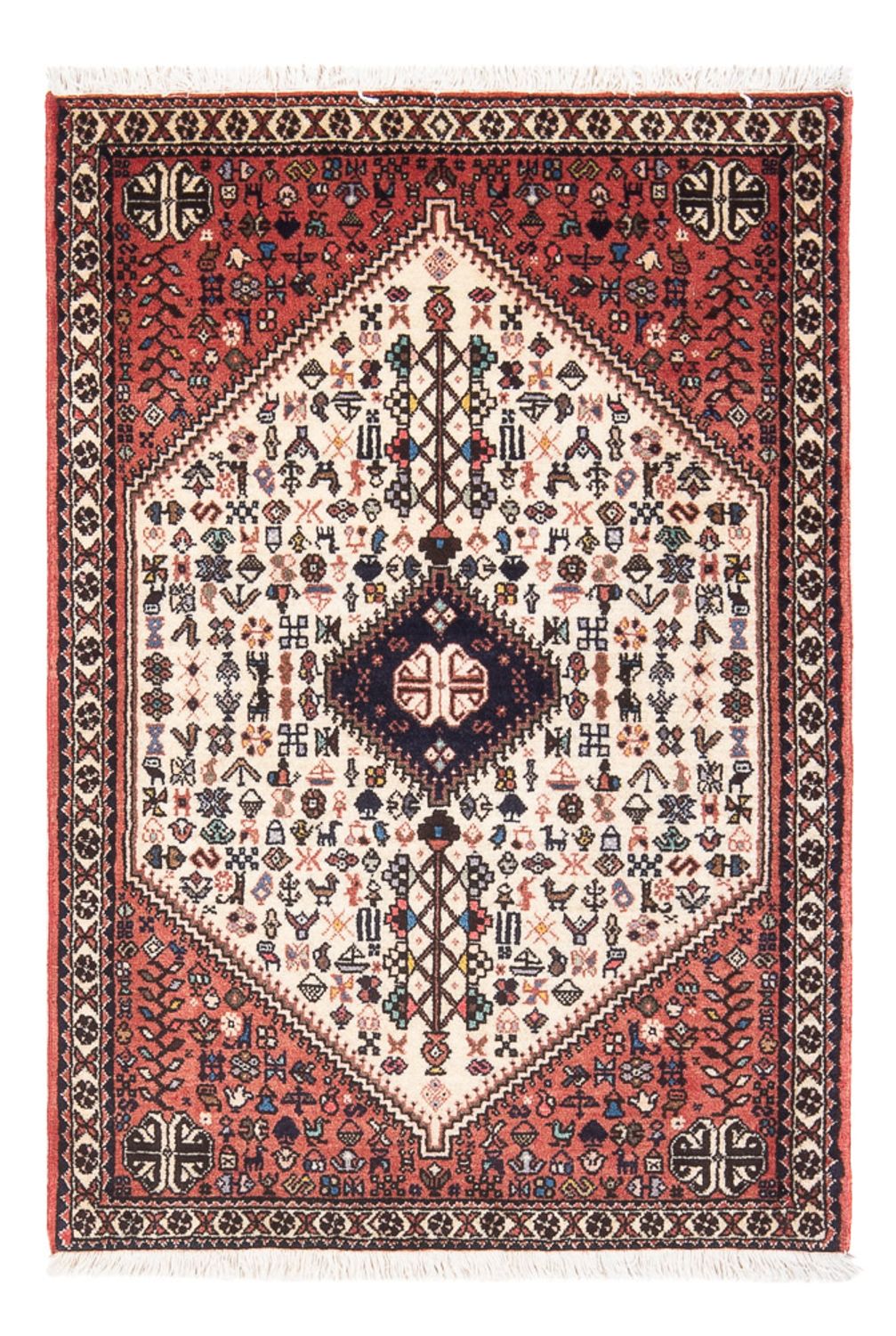 Alfombra persa - Nómada - 126 x 80 cm - crema