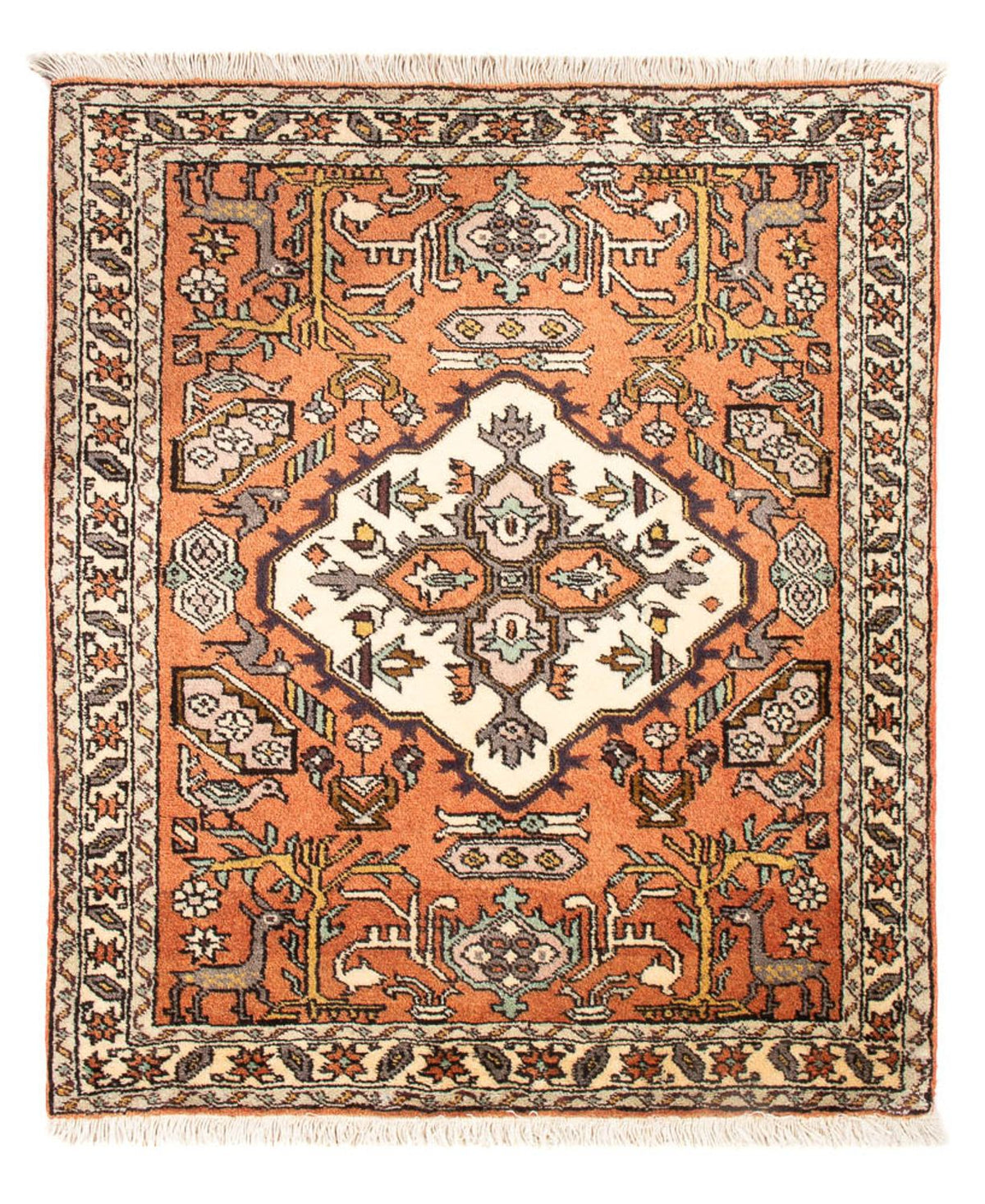 Alfombra persa - Nómada - 89 x 71 cm - naranja