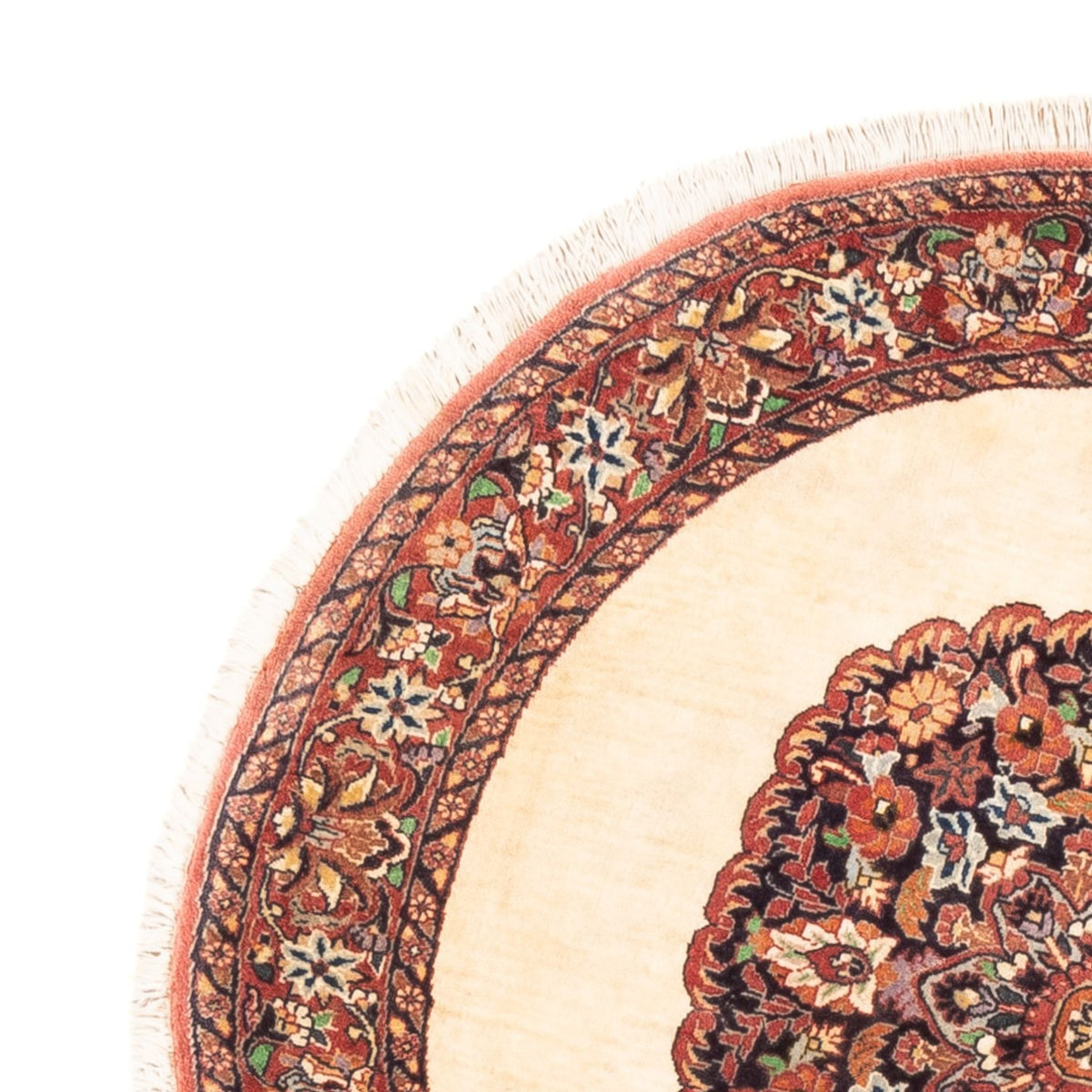 Alfombra persa - Bidjar redondo  - 100 x 100 cm - crema