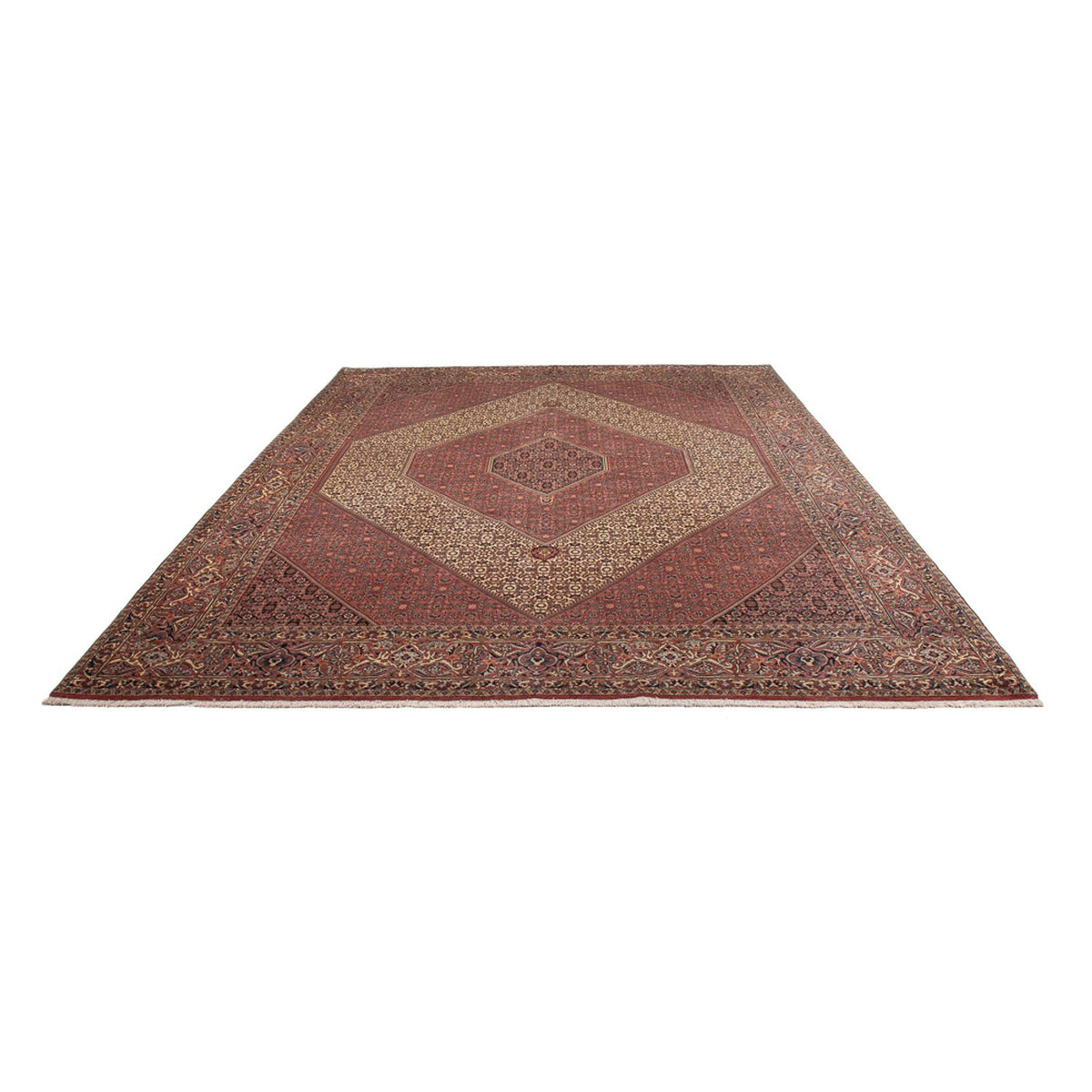 Alfombra persa - Bidjar - 345 x 250 cm - rojo oscuro