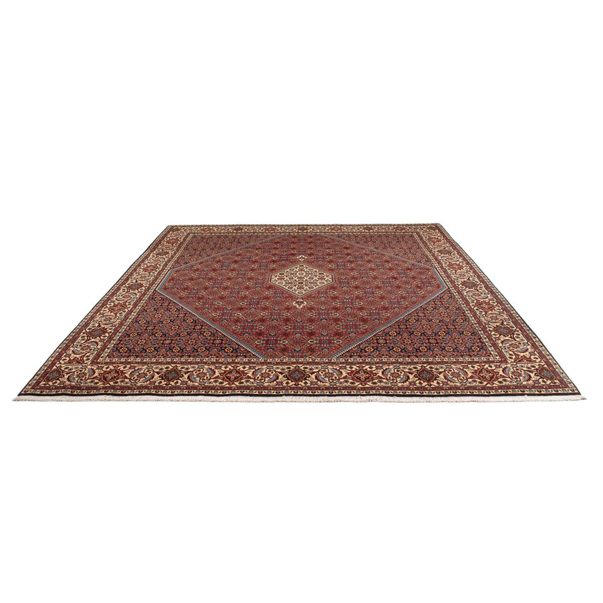 Alfombra persa - Bidjar - 294 x 253 cm - rojo oscuro