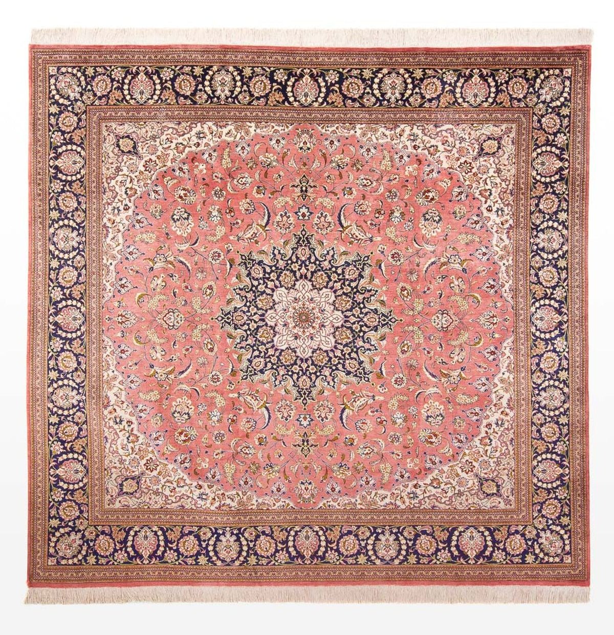 Alfombra de seda - Ghom Seda - Prima cuadrado - 247 x 247 cm - rojo claro