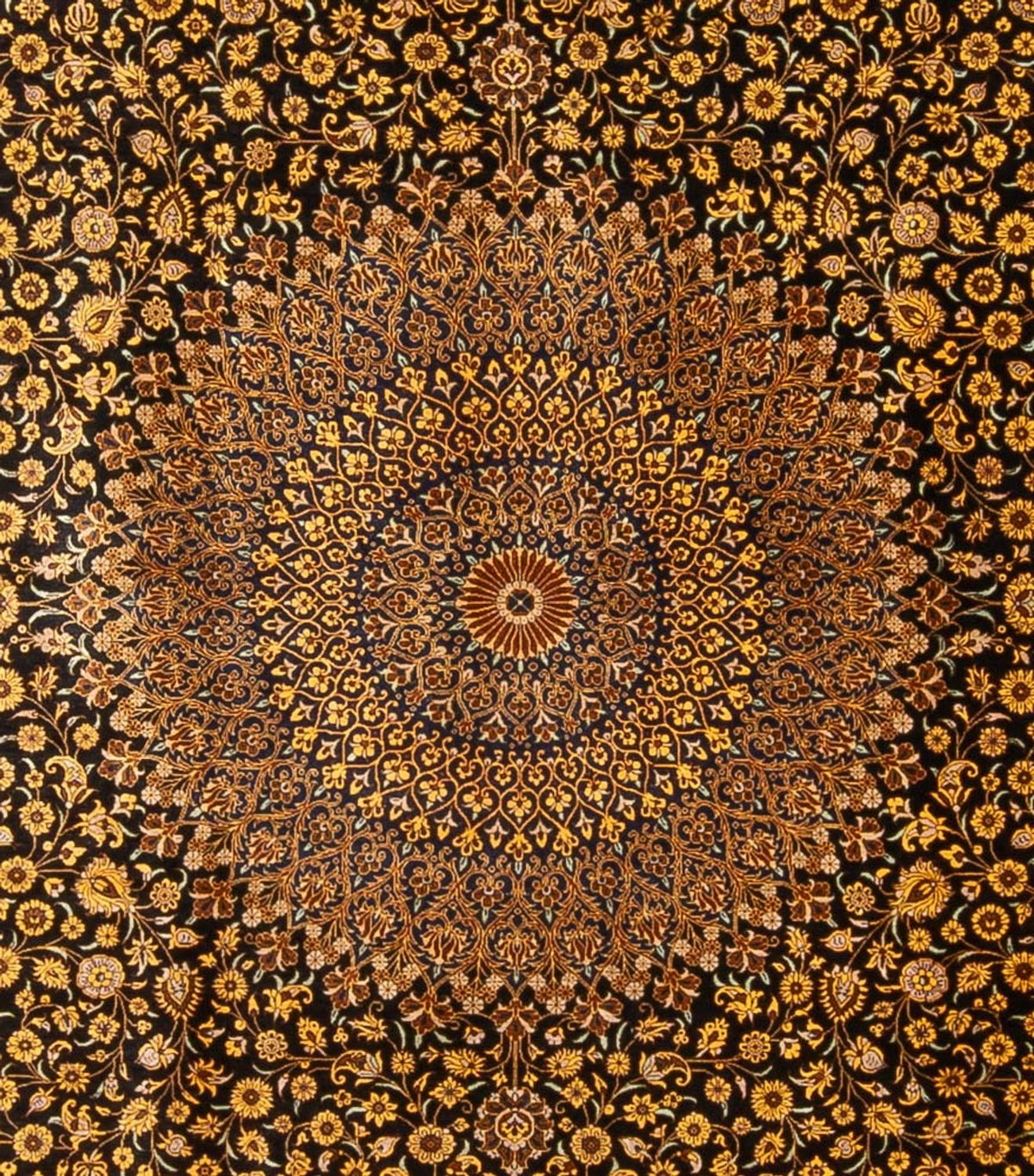Alfombra de seda - Ghom Seda - Prima - 353 x 242 cm - negro