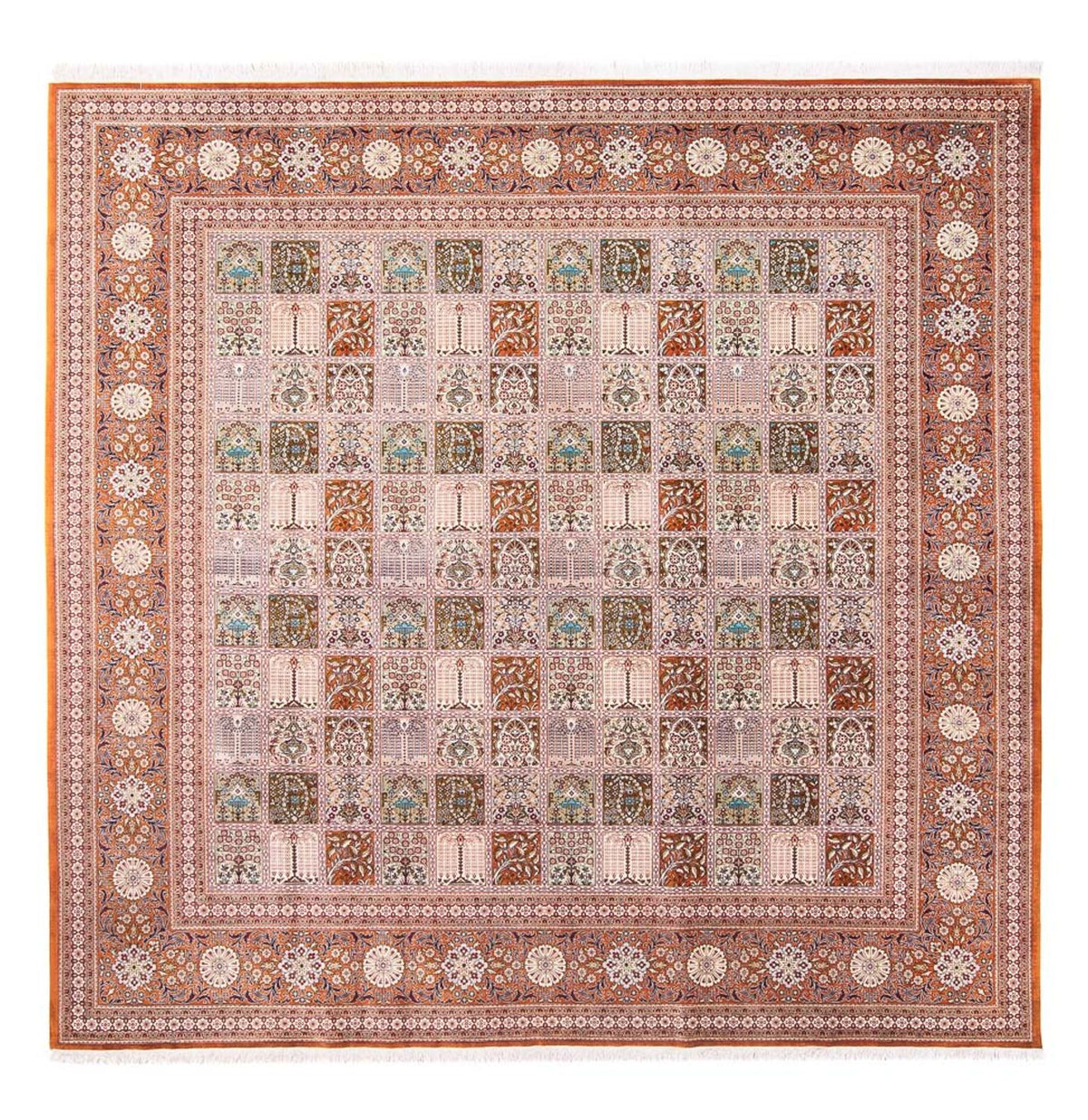 Alfombra de seda - Ghom Seda - Prima cuadrado  - 250 x 250 cm - multicolor