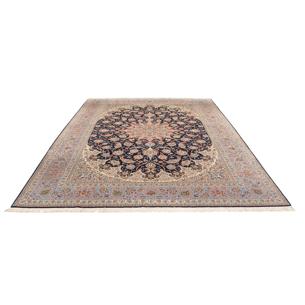 Alfombra Persa - Isfahan - Prima - 355 x 248 cm - azul oscuro