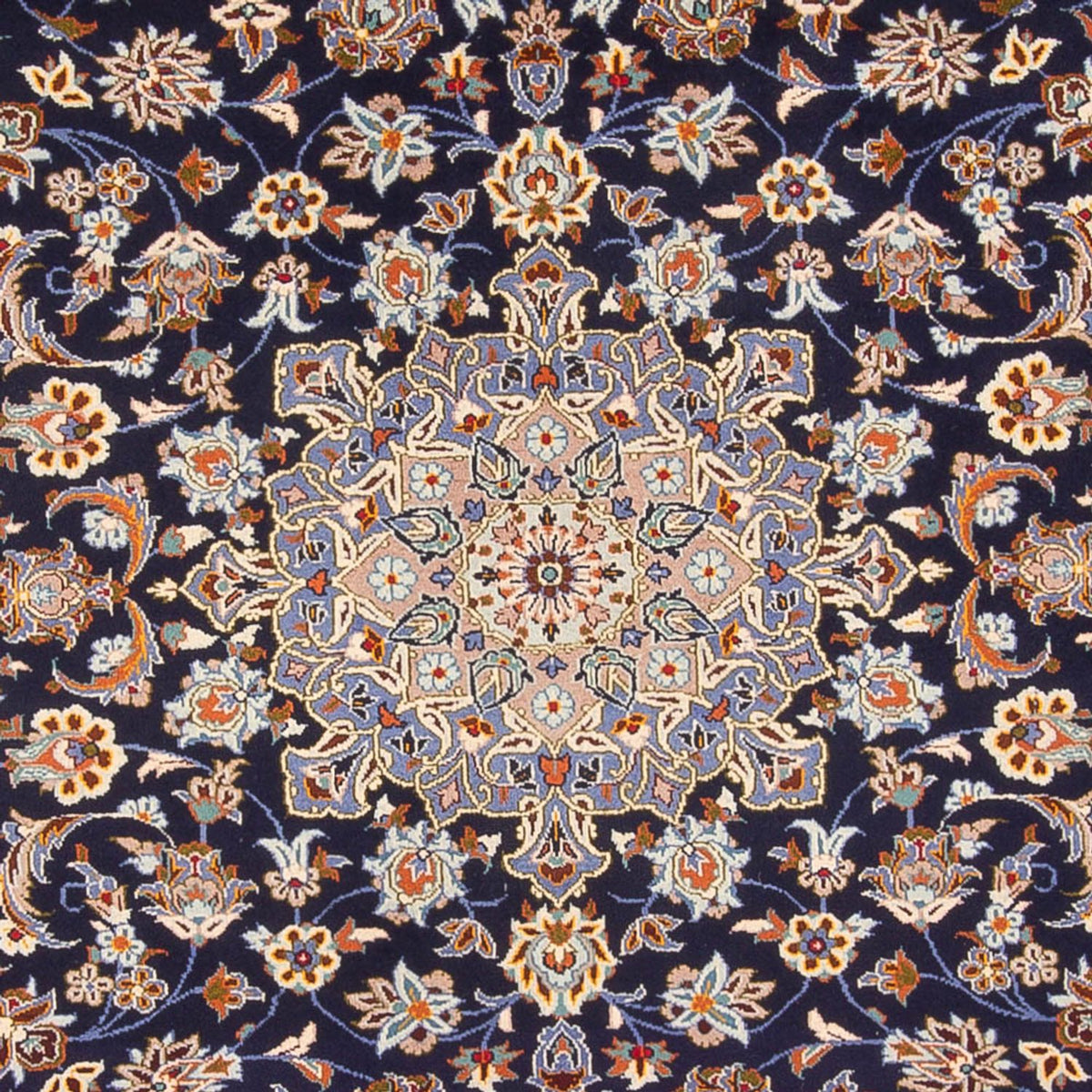 Alfombra persa - Keshan - 395 x 292 cm - azul oscuro