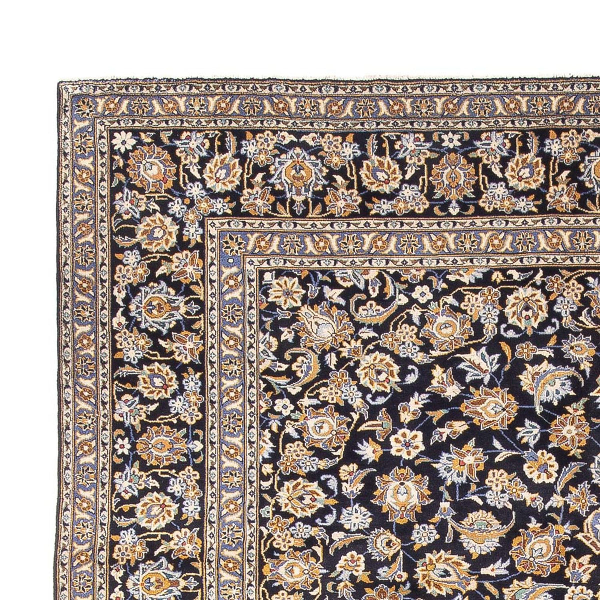 Alfombra persa - Keshan - 390 x 295 cm - azul oscuro