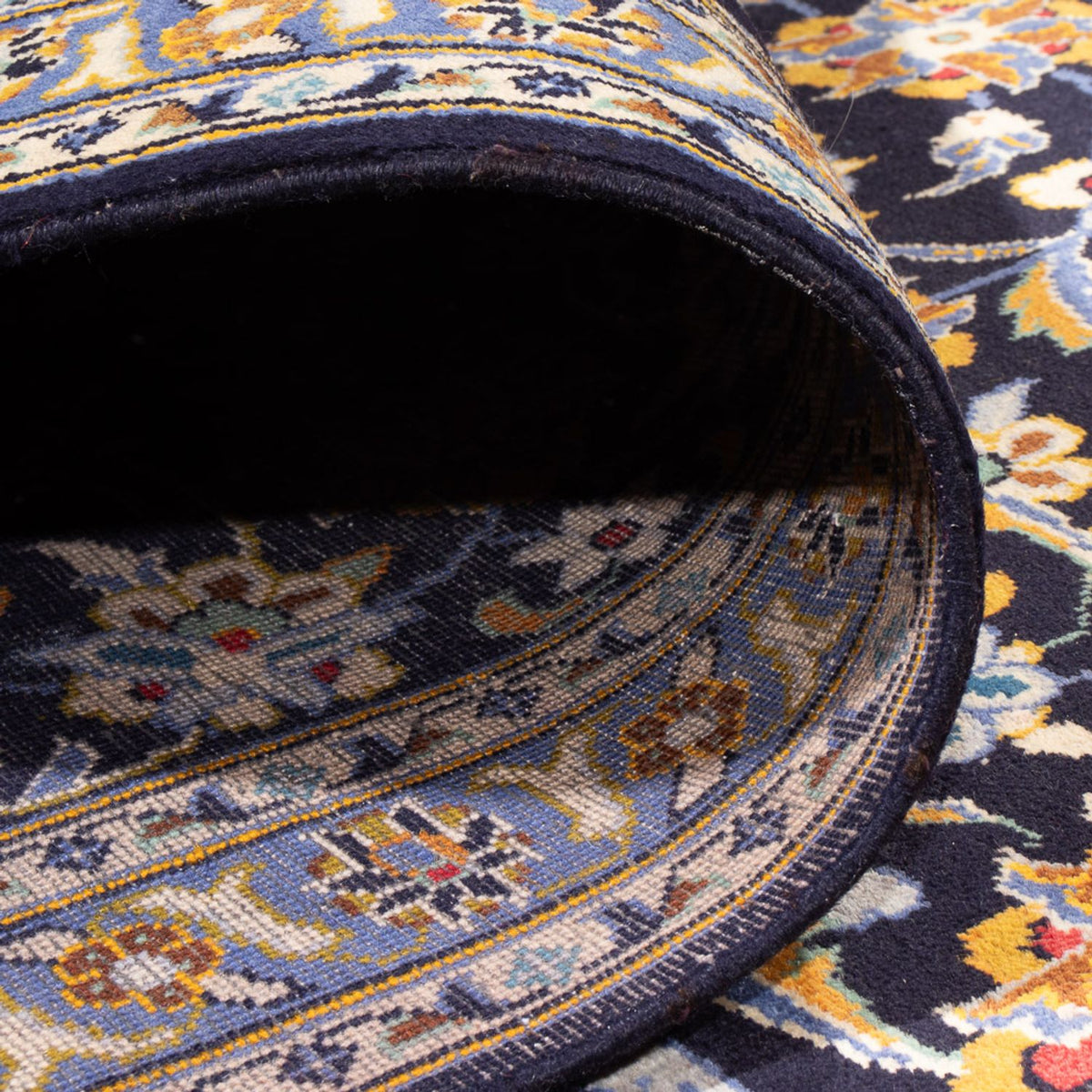 Alfombra persa - Keshan - 390 x 295 cm - azul oscuro
