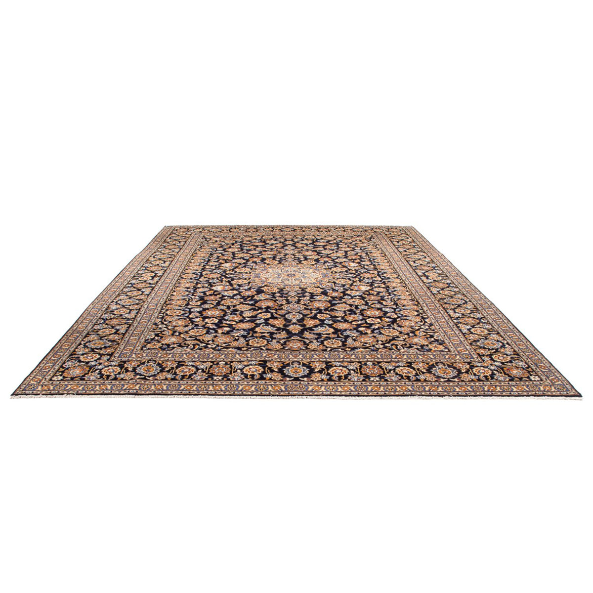 Alfombra persa - Keshan - 390 x 295 cm - azul oscuro