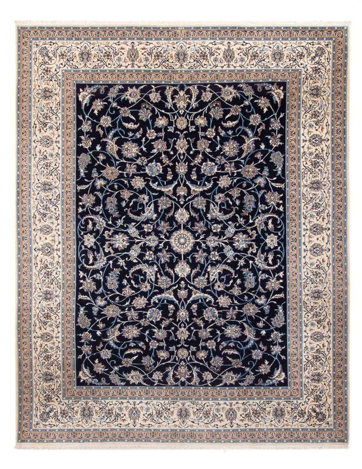 Alfombra persa - Nain - 395 x 300 cm - azul oscuro