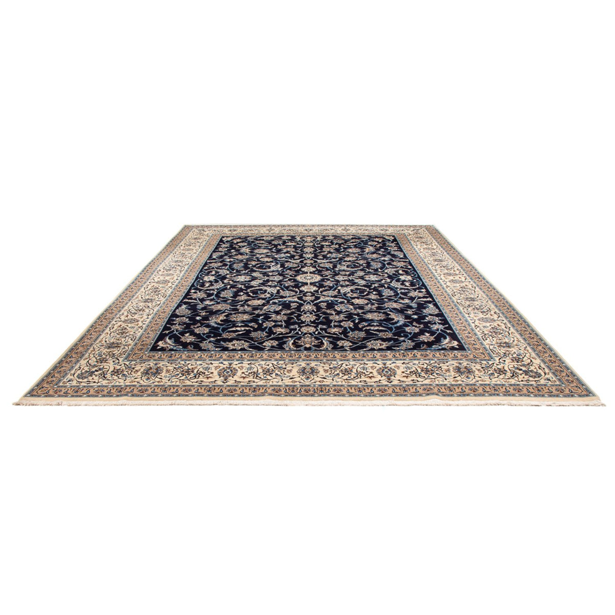 Alfombra persa - Nain - 395 x 300 cm - azul oscuro
