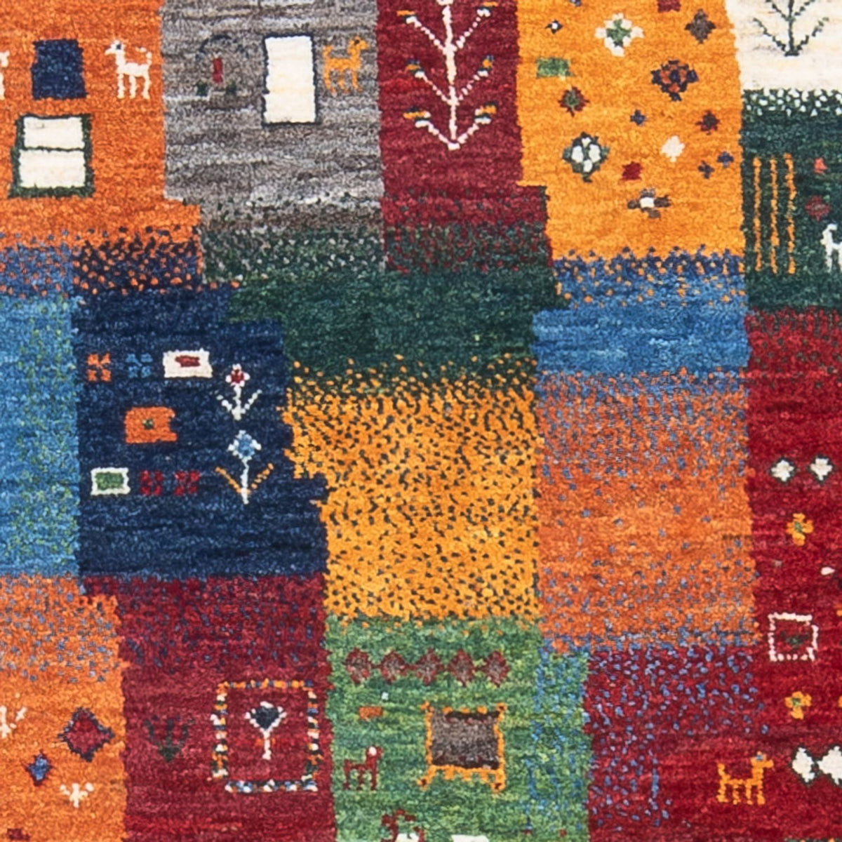 Alfombra Gabbeh - Loribaft Persa - 129 x 86 cm - multicolor