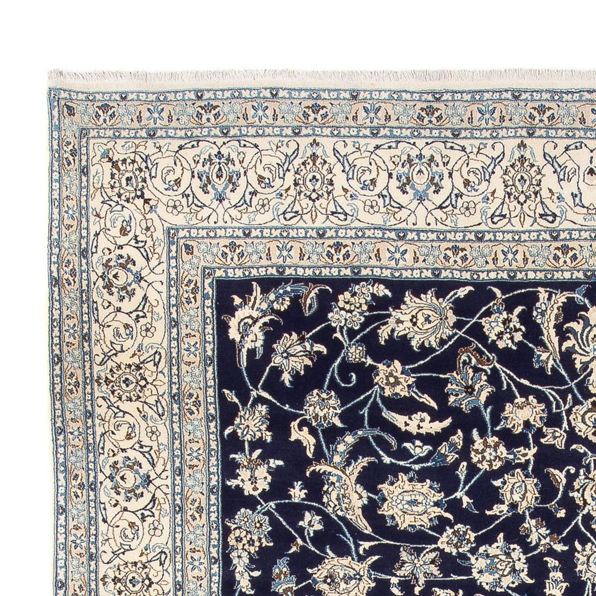 Alfombra persa - Nain - 405 x 292 cm - azul oscuro