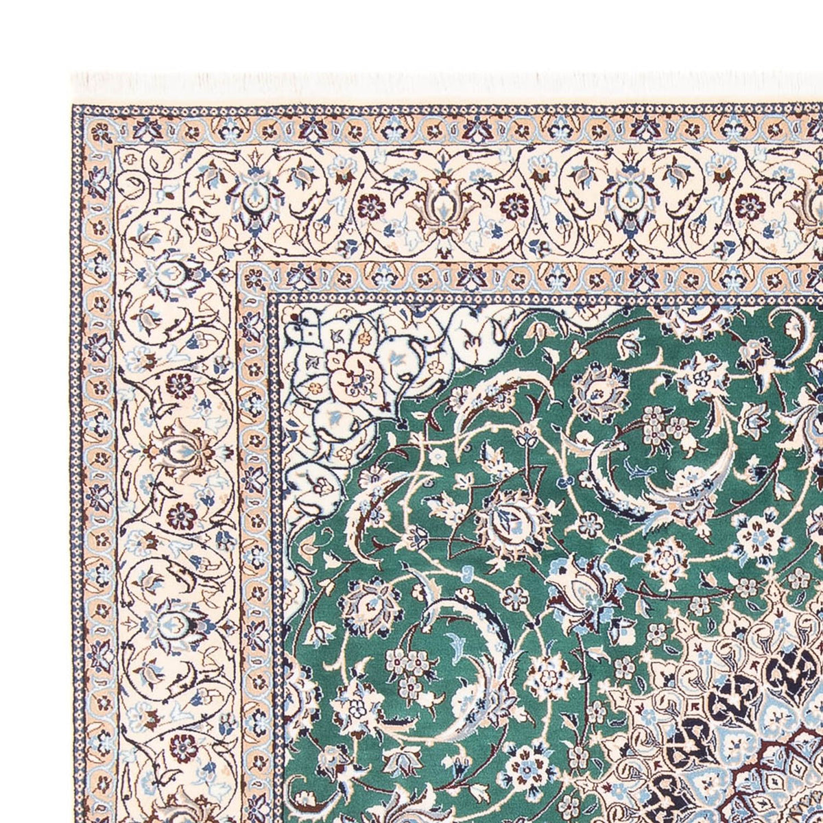 Alfombra persa - Nain - 264 x 248 cm - verde