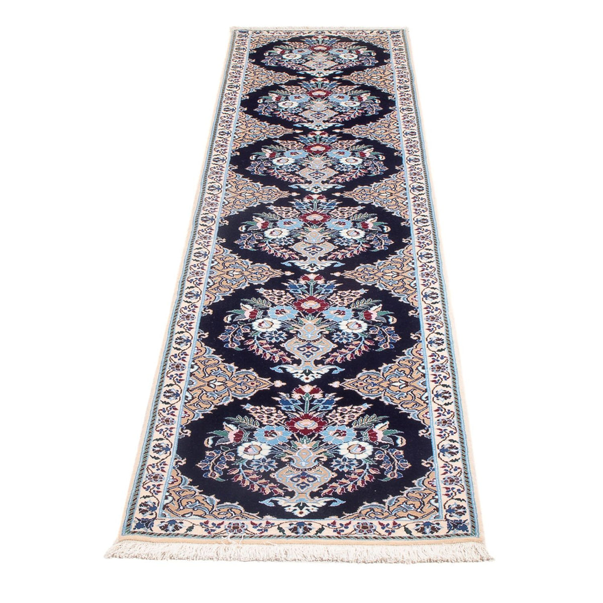 Alfombra de pasillo Alfombra Persa - Nain - Prima - 228 x 48 cm - azul oscuro