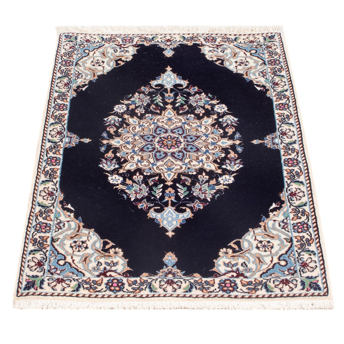 Alfombra Persa - Nain - Prima - 76 x 50 cm - azul oscuro
