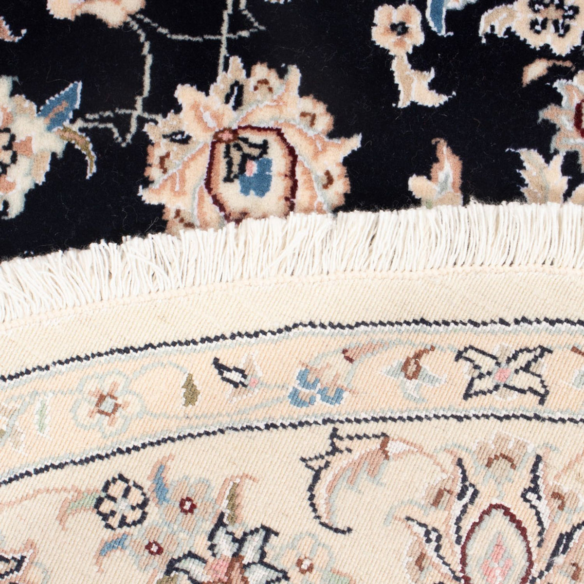 Alfombra Persa - Nain - Prima redondo  - 105 x 104 cm - azul oscuro