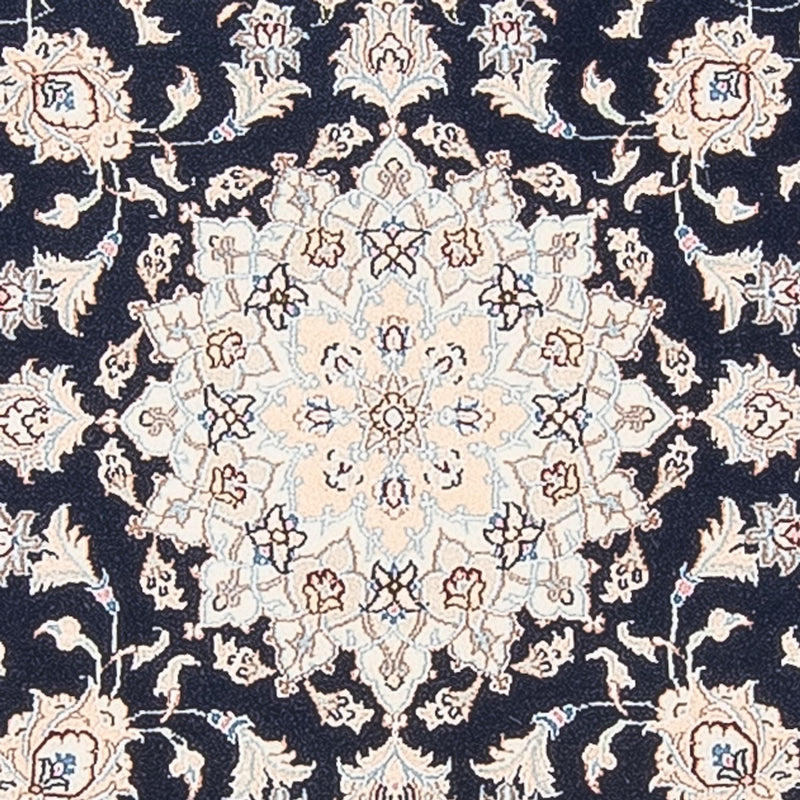 Alfombra Persa - Nain - Prima redondo  - 111 x 105 cm - azul oscuro