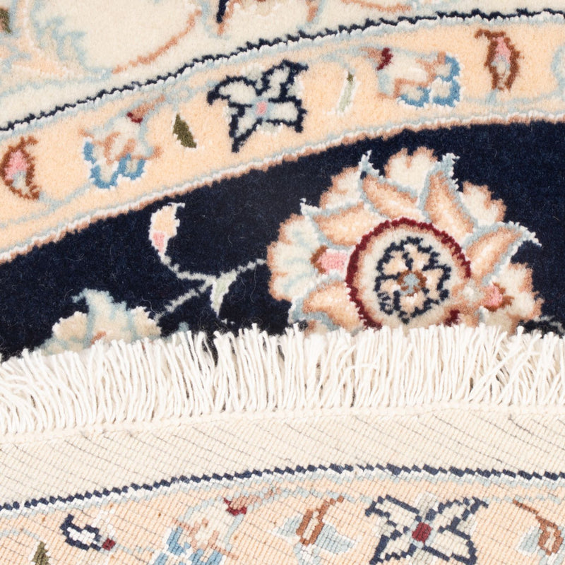 Alfombra Persa - Nain - Prima redondo  - 111 x 105 cm - azul oscuro