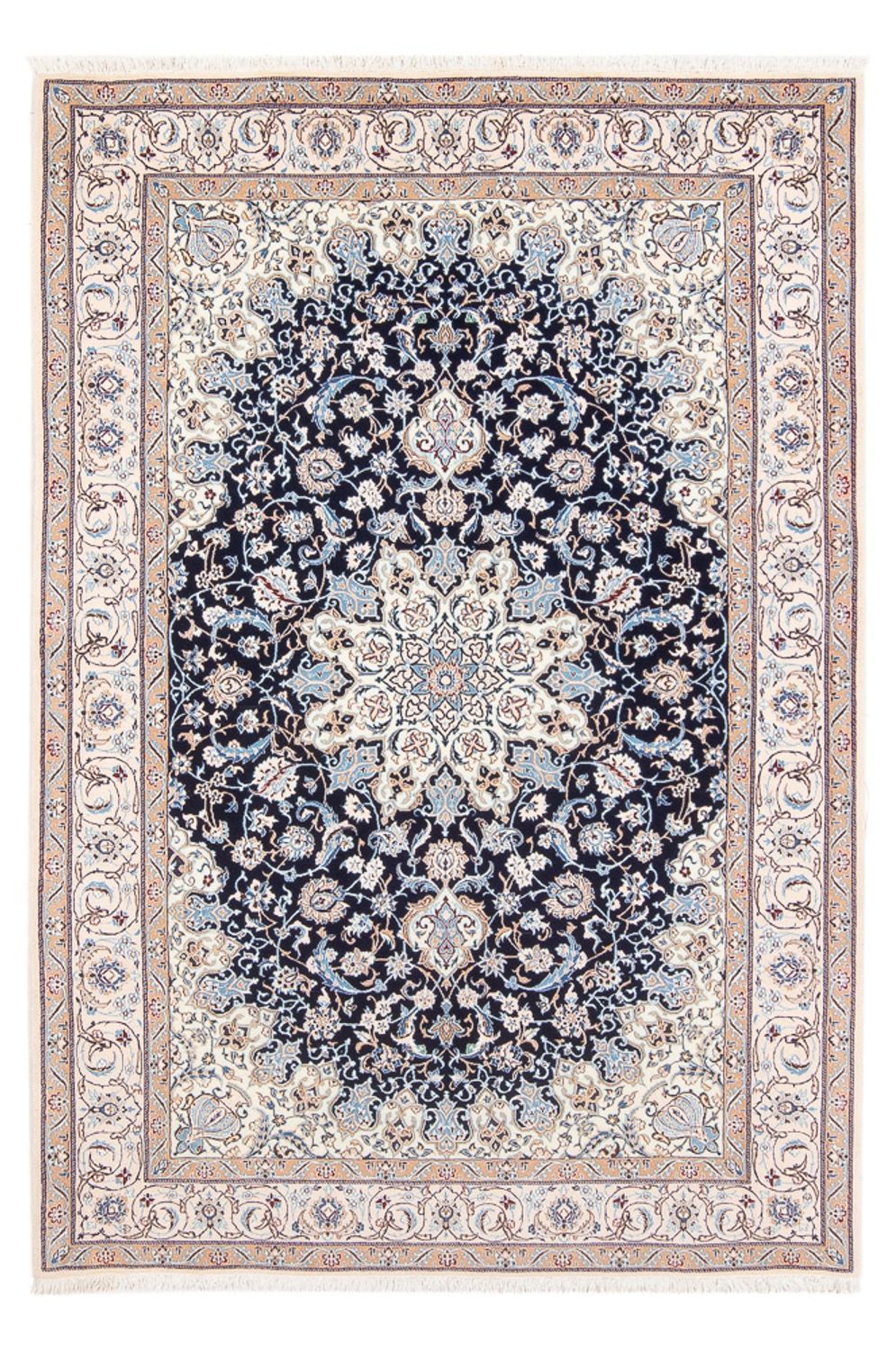 Alfombra Persa - Nain - Prima - 198 x 130 cm - azul oscuro
