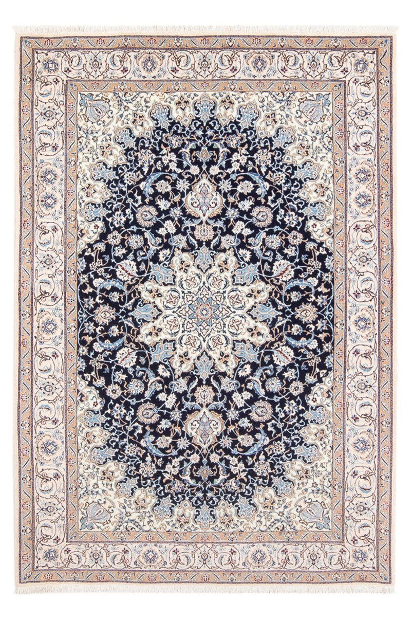 Alfombra Persa - Nain - Prima - 198 x 130 cm - azul oscuro
