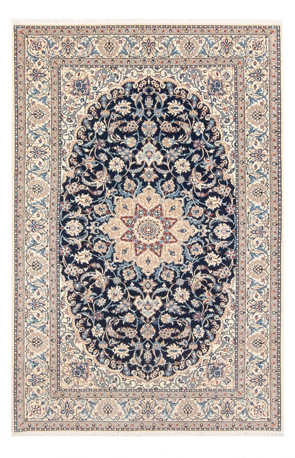 Alfombra Persa - Nain - Prima - 196 x 133 cm - azul oscuro