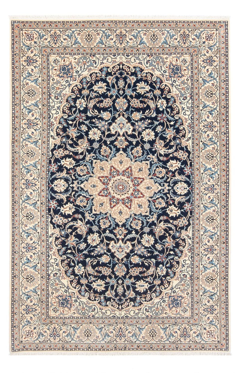 Alfombra Persa - Nain - Prima - 196 x 133 cm - azul oscuro