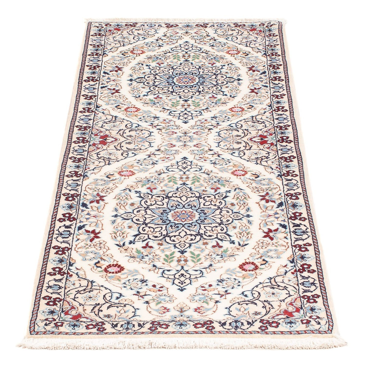 Alfombra de pasillo Alfombra Persa - Nain - Prima - 140 x 48 cm - crema