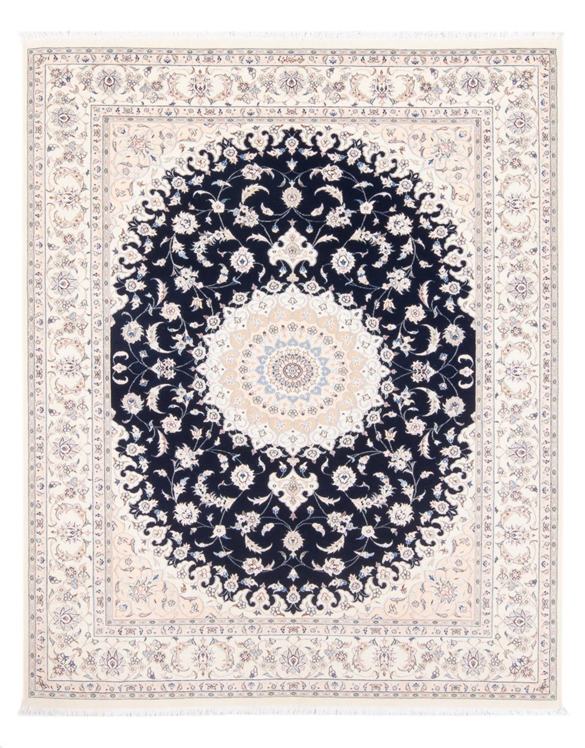 Alfombra Persa - Nain - Prima - 198 x 132 cm - azul oscuro
