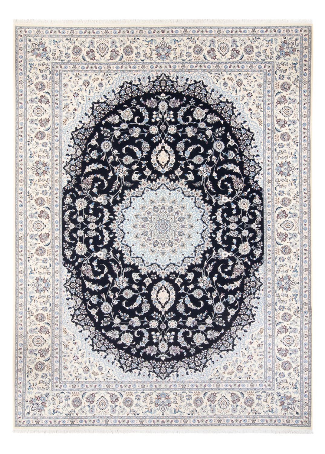 Alfombra Persa - Nain - Prima - 345 x 252 cm - azul oscuro