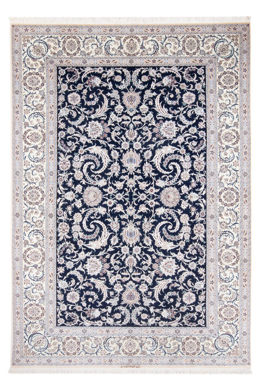 Alfombra Persa - Nain - Prima - 298 x 195 cm - azul oscuro